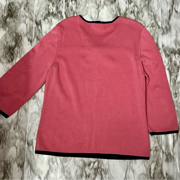 Women Sz XL Pink Sweater Black Bow Girlhoodcore Pretty Girly Coquette Feminine - Picture 3 of 8